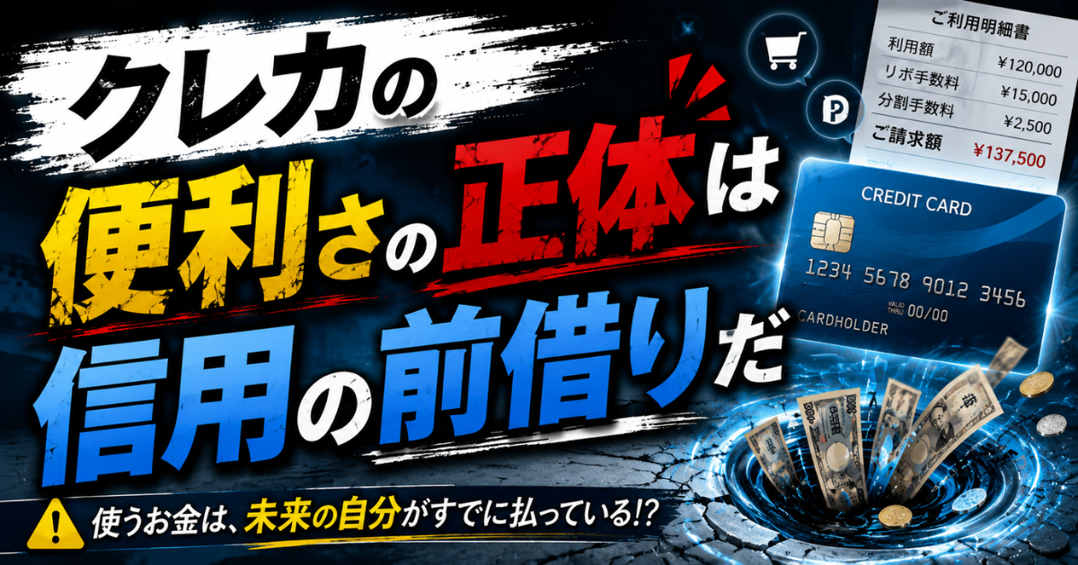 クレジットカードによる後払いの仕組みと信用取引を表現したアイキャッチ画像