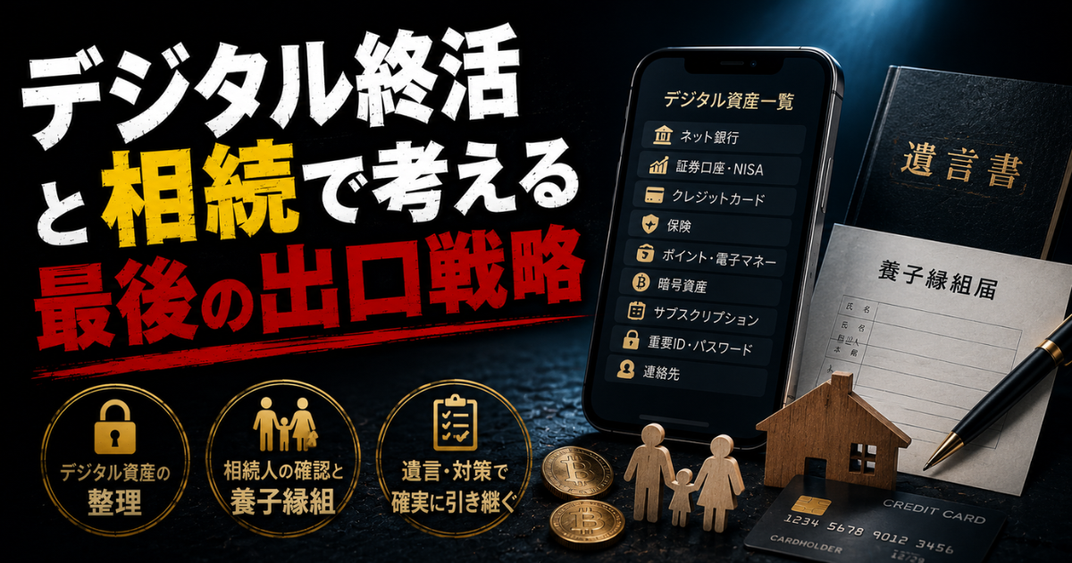 デジタル終活と相続で考える最後の出口戦略をイメージしたアイキャッチ画像