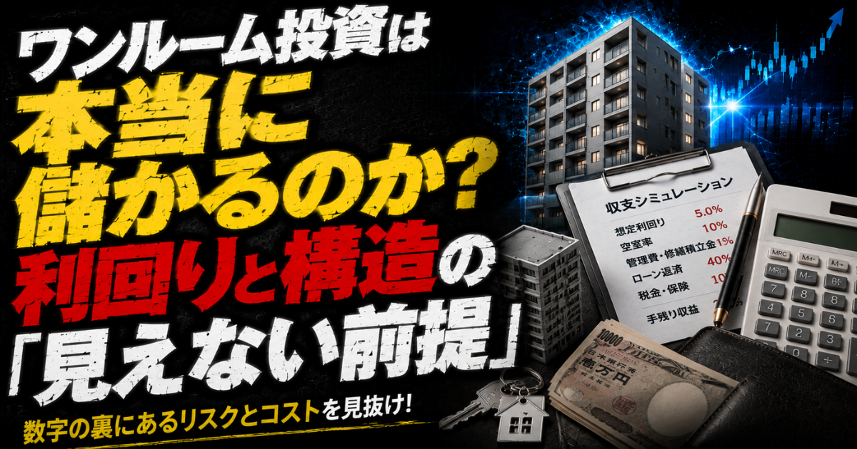 ワンルームマンション投資の利回りと収支構造、見えにくいリスクやコストを解説するMoney Compassのアイキャッチ画像